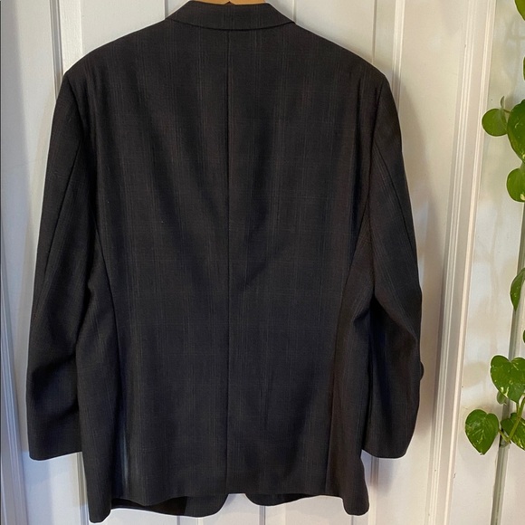 Hardy Amies Vintage 100% Wool Plaid Men’s Gray Suit Jacket Blazer Classic - Picture 7 of 16